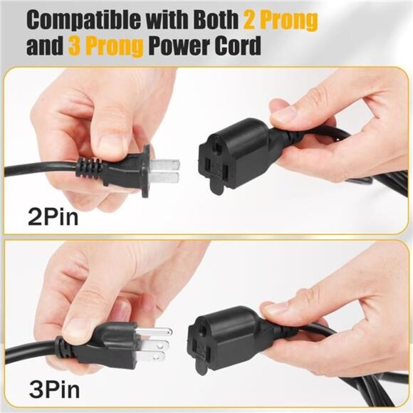 3 Prong 1 to 4 Outlet Power Cord Splitter Cord,Indoor Outdoor Cable Strip - Picture 4 of 14